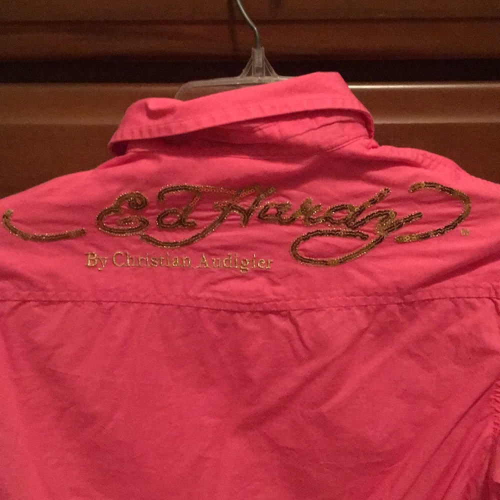 Pink Ed Hardy Button Down